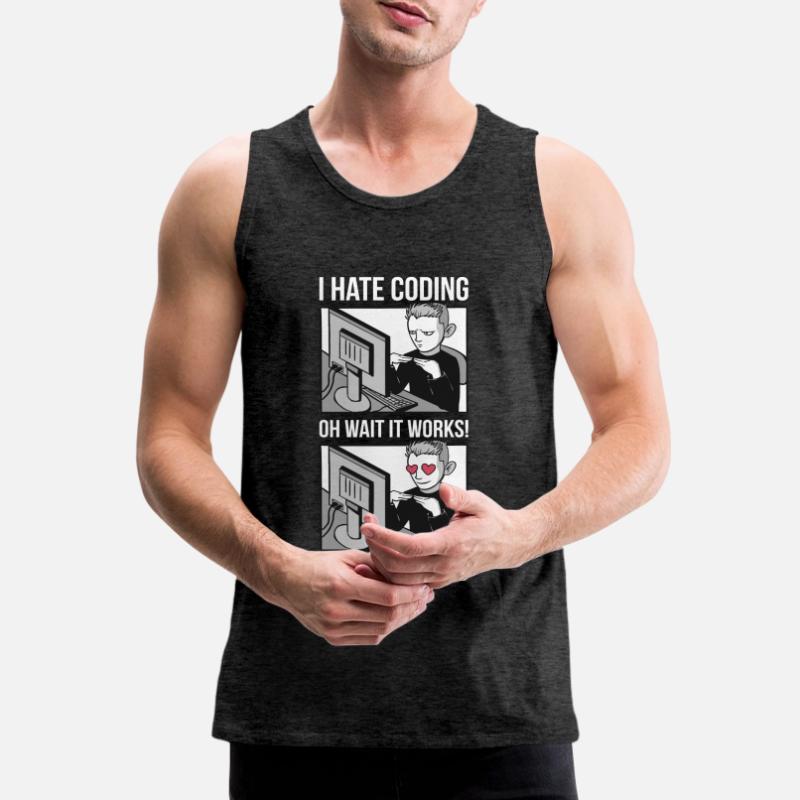 I Love Coding Programming Gift Men's Premium Organic Tank Top