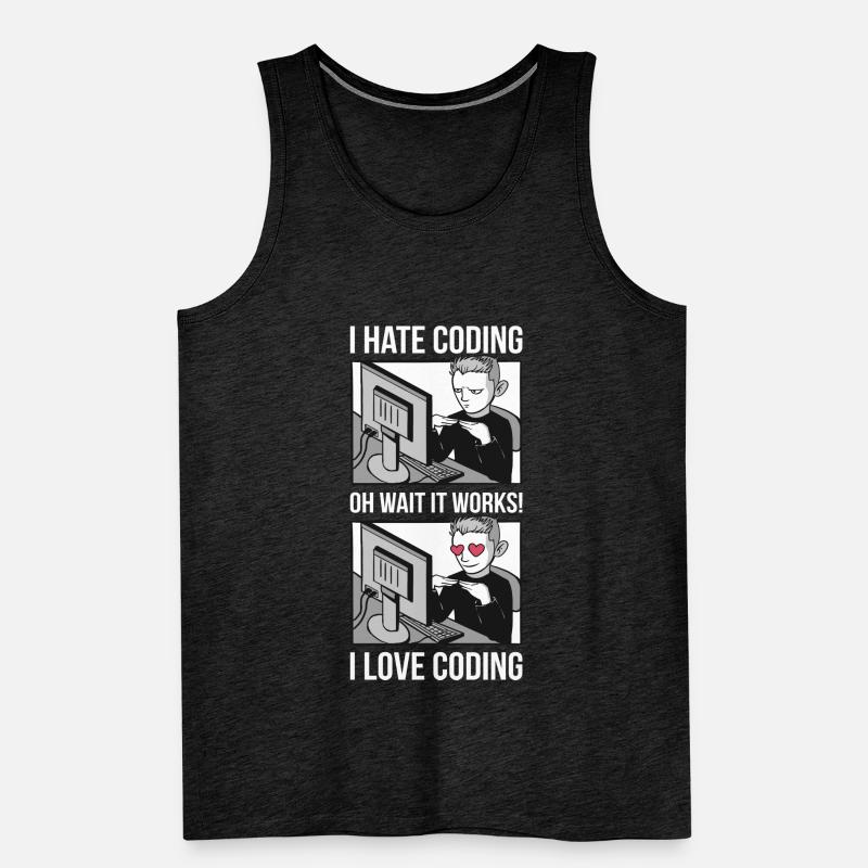 I Love Coding Programming Gift Men's Premium Organic Tank Top