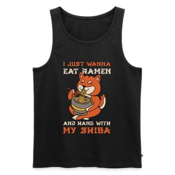 Shiba Inu Ramen Bowl Shiba Inu Cadeau - Débardeur bio Premium Homme - noir - Devant - Michal (187cm)
