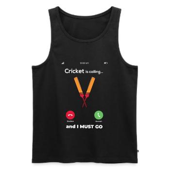 Cricket Sport Cricketer Batsman Gift - Men's Premium Organic Tank Top - black - Front - AI Model Male 178 light (178cm)