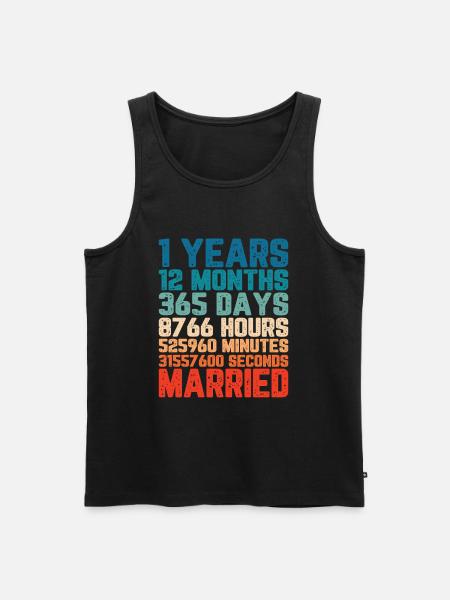 1 jaar getrouwd Huwelijk Saying Gift - Mannen Premium Bio Tanktop - zwart