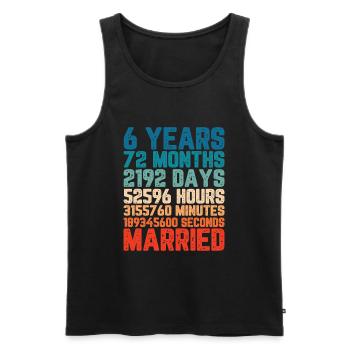 6 ans marié Mariage Mariage Dire Cadeau - Débardeur bio Premium Homme - noir - Devant - Michal (187cm)