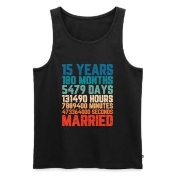 15 Jahre verheiratet Hochzeit Ehe Spruch Geschenk - Männer Premium Bio Tank Top - Schwarz - Vorne - Michal (187cm)