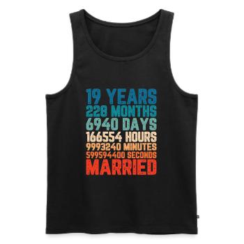 19 ans marié Mariage Mariage Dire Cadeau - Débardeur bio Premium Homme - noir - Devant - Michal (187cm)