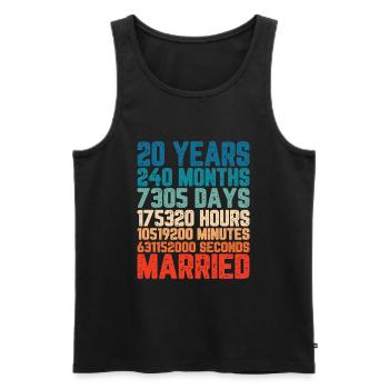 20 ans mariage mariage mariage dire cadeau - Débardeur bio Premium Homme - noir - Devant - AI Model Male 178 light (178cm)