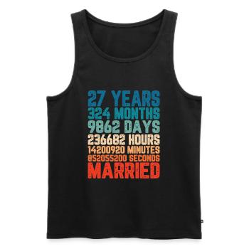 27 ans marié Mariage Mariage Dire Cadeau - Débardeur bio Premium Homme - noir - Devant - Michal (187cm)