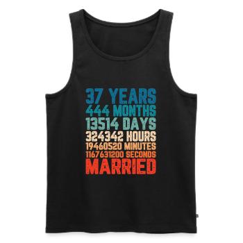 37 ans marié Mariage Mariage Dire Cadeau - Débardeur bio Premium Homme - noir - Devant - Michal (187cm)