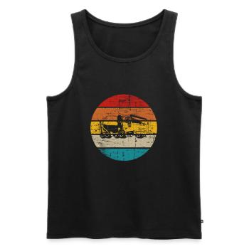 Betonmischer Baustelle Mischer Retro Geschenk - Männer Premium Bio Tank Top - Schwarz - Vorne - Michal (187cm)