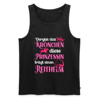 Prinzessin trägt Reithelm Reiterin Reiten Geschenk - Männer Premium Bio Tank Top - Schwarz - Vorne - Michal (187cm)