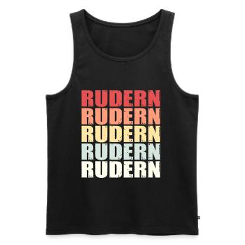 Rudern Ruderer Ruder Spruch Retro Geschenk - Männer Premium Bio Tank Top - Schwarz - Vorne - Michal (187cm)