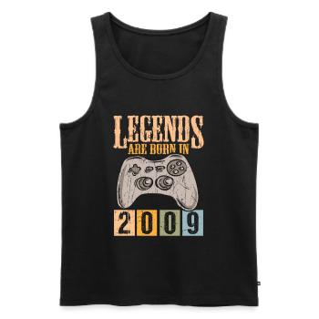Birthday 2009 09 Gaming Retro Vintage Gift - Men's Premium Organic Tank Top - black - Front - AI Model Male 178 light (178cm)