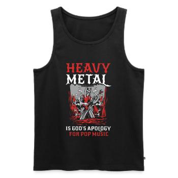 Heavy Metal Is Gods Apology Heavy Metal Gift - Men's Premium Organic Tank Top - black - Front - Michal (187cm)
