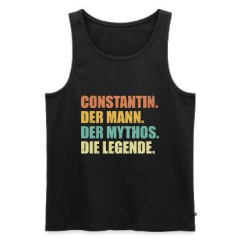 Constantin Name Mythos Legende Spruch Geschenk - Männer Premium Bio Tank Top - Schwarz - Vorne - AI Model Male 178 light (178cm)