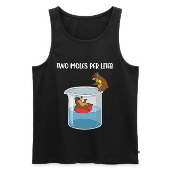 Deux moles par litre de chimie Cadeau - Débardeur bio Premium Homme - noir - Devant - Michal (187cm)