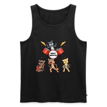 Heavy Meowtal Heavy Metal Geschenk - Männer Premium Bio Tank Top - Schwarz - Vorne - Michal (187cm)