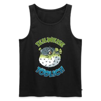 Puffer Fish Partiellement mortel Bande dessinée - Débardeur bio Premium Homme - noir - Devant - Michal (187cm)