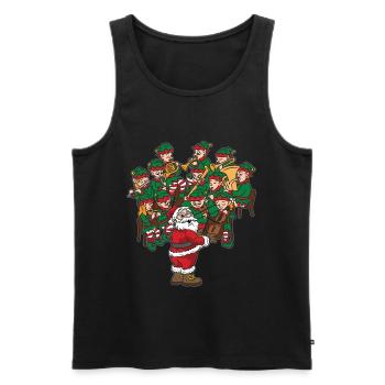 Père Noël Chef d’orchestre de Noël - Débardeur bio Premium Homme - noir - Devant - Michal (187cm)