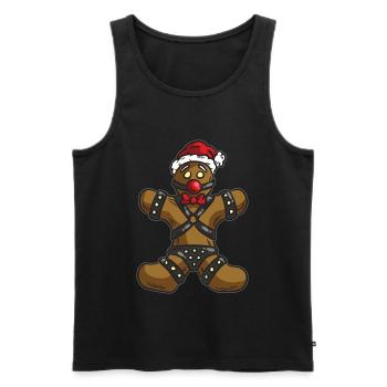 Frecher Lebkuchenmann Versaute Weihnachten BdM - Männer Premium Bio Tank Top - Schwarz - Vorne - AI Model Male 178 light (178cm)