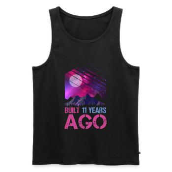Cadeau Vaporwave de 11 ans - Débardeur bio Premium Homme - noir - Devant - Michal (187cm)