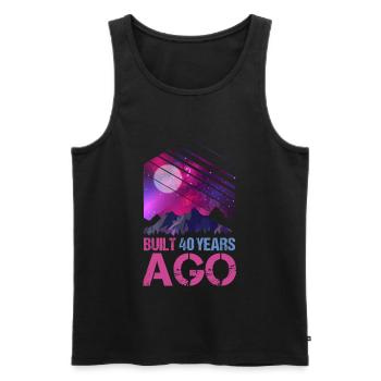 Cadeau Vaporwave de 40 ans - Débardeur bio Premium Homme - noir - Devant - Michal (187cm)