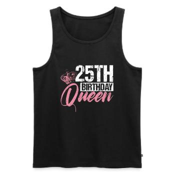 25. Geburtstag Königin Frau Krone Rosa Geschenk - Männer Premium Bio Tank Top - Schwarz - Vorne - Michal (187cm)