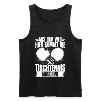 Tischtennis Maschine Tischtennisspieler Geschenk - Männer Premium Bio Tank Top - Schwarz - Vorne - Michal (187cm)