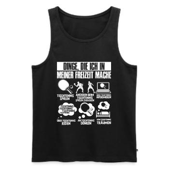 Hobby Tischtennis Geschenk Tischtennisspieler - Männer Premium Bio Tank Top - Schwarz - Vorne - Michal (187cm)