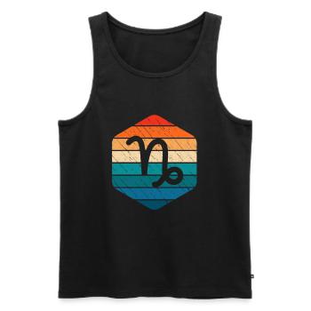 Steinbock Sternzeichen Horoskop Retro Geschenk - Männer Premium Bio Tank Top - Schwarz - Vorne - Michal (187cm)