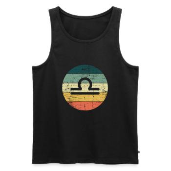 Waage Sternzeichen Horoskop Retro Bday Geschenk - Männer Premium Bio Tank Top - Schwarz - Vorne - Michal (187cm)