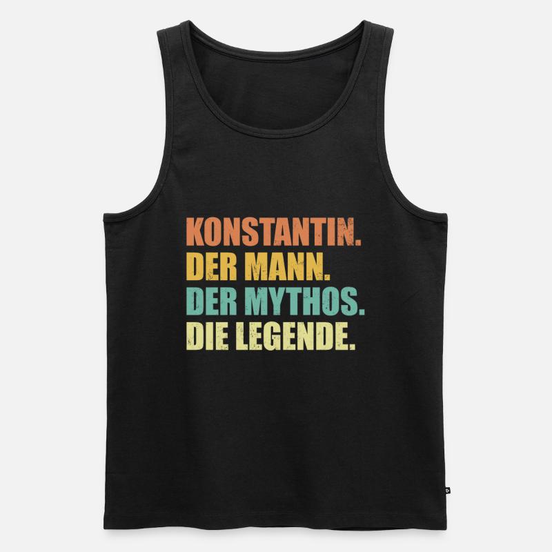 Konstantin Name Spruch Geschenk - Männer Premium Bio Tank Top - Schwarz