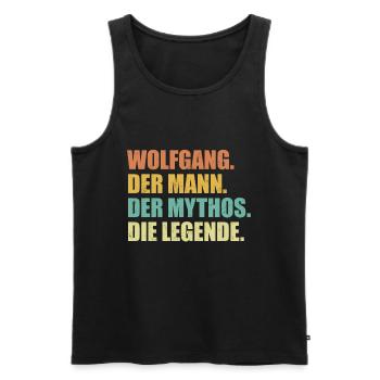 Wolfgang Name Mythos Legende Spruch Geschenk - Männer Premium Bio Tank Top - Schwarz - Vorne - Michal (187cm)