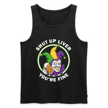 Shut Up Liver Mardi Gras Geschenk - Männer Premium Bio Tank Top - Schwarz - Vorne - AI Model Male 178 light (178cm)
