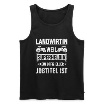 Landwirtin Superheldin Geschenk Bäuerin Bauernhof - Männer Premium Bio Tank Top - Schwarz - Vorne - Michal (187cm)
