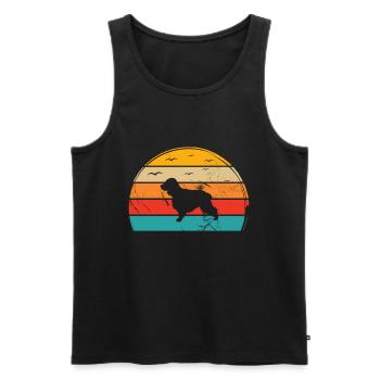 Cocker Spaniel Hund Hundeliebhaber Retro Geschenk - Männer Premium Bio Tank Top - Schwarz - Vorne - Michal (187cm)