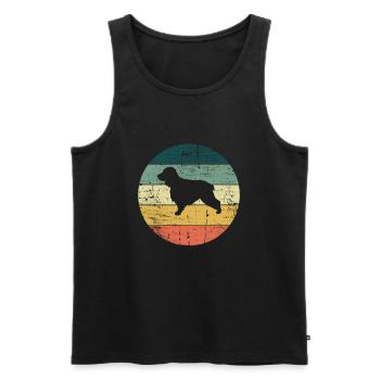Cocker Spaniel Hund Hundeliebhaber Retro Geschenk - Männer Premium Bio Tank Top - Schwarz - Vorne - Michal (187cm)