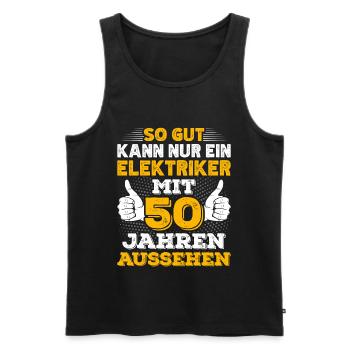 Elektriker 50. Geburtstag Geschenk Elektroniker - Männer Premium Bio Tank Top - Schwarz - Vorne - Michal (187cm)