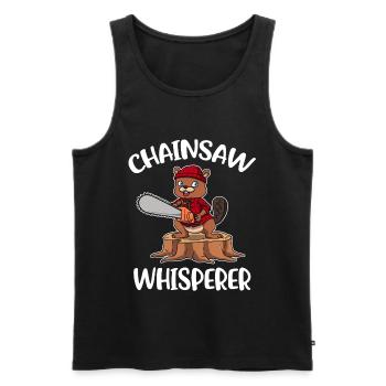 Chainsaw Whisperer Holzfäller Geschenk - Männer Premium Bio Tank Top - Schwarz - Vorne - Michal (187cm)