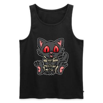 Shibari Kitty BDSM Bondage Lover - Men's Premium Organic Tank Top - black - Front - AI Model Male 178 light (178cm)