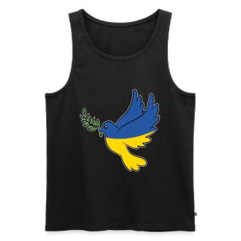 Ukrainische Friedenstaube - Männer Premium Bio Tank Top - Schwarz - Vorne - AI Model Male 178 light (178cm)