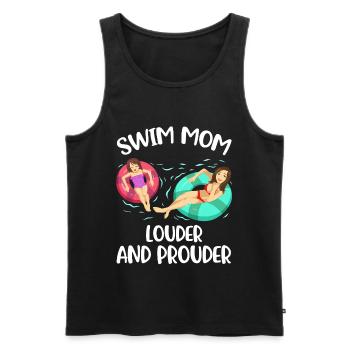 Swim Mom Louder Prouder Swimming Gift - Men's Premium Organic Tank Top - black - Front - AI Model Male 178 light (178cm)