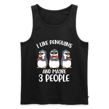 I Like Penguins Pinguin Geschenk - Männer Premium Bio Tank Top - Schwarz - Vorne - Michal (187cm)