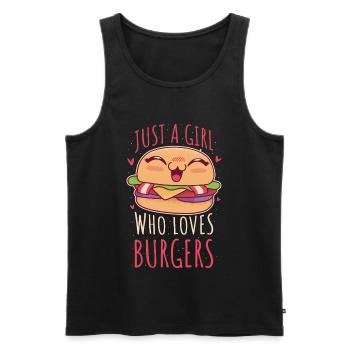 Just A Girl Who Loves Burgers Burger Gift - Men's Premium Organic Tank Top - black - Front - Michal (187cm)