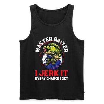 Master Baiter Angeln Geschenk - Männer Premium Bio Tank Top - Schwarz - Vorne - AI Model Male 178 light (178cm)