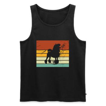Poodle dog lover Retro vintage Gift idea - Männer Premium Bio Tank Top - Schwarz - Vorne - Michal (187cm)