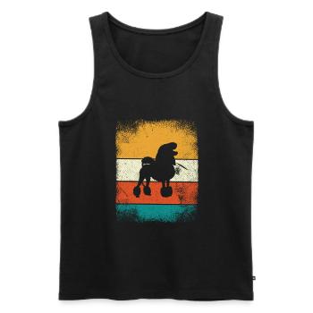 Poodle dog lover Retro vintage Gift idea - Männer Premium Bio Tank Top - Schwarz - Vorne - Michal (187cm)