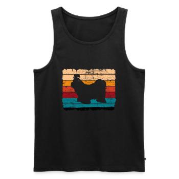 Shih Tzu dog lover Retro vintage Gift idea - Männer Premium Bio Tank Top - Schwarz - Vorne - Michal (187cm)