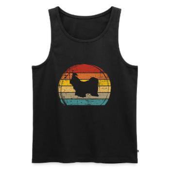 Shih Tzu amoureux des chiens Retro vintage Idée cadeau - Débardeur bio Premium Homme - noir - Devant - Michal (187cm)