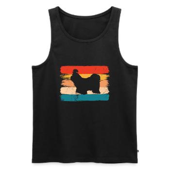 Shih Tzu amoureux des chiens Retro vintage Idée cadeau - Débardeur bio Premium Homme - noir - Devant - Michal (187cm)