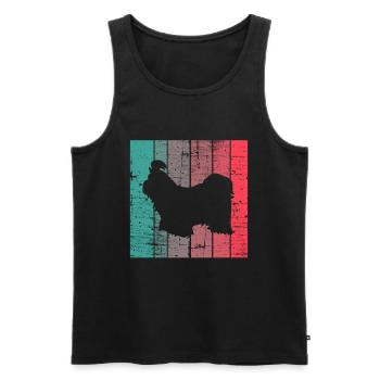 Shih Tzu amoureux des chiens Retro vintage Idée cadeau - Débardeur bio Premium Homme - noir - Devant - Michal (187cm)
