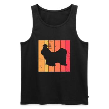 Shih Tzu dog lover Retro vintage Gift idea - Männer Premium Bio Tank Top - Schwarz - Vorne - Michal (187cm)